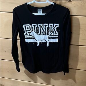 PINK Victoria's Secret Black Long Sleeve Top